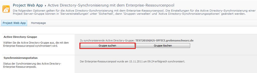 MS_Project_Server_2010_Active_Directory_Synchronisierung