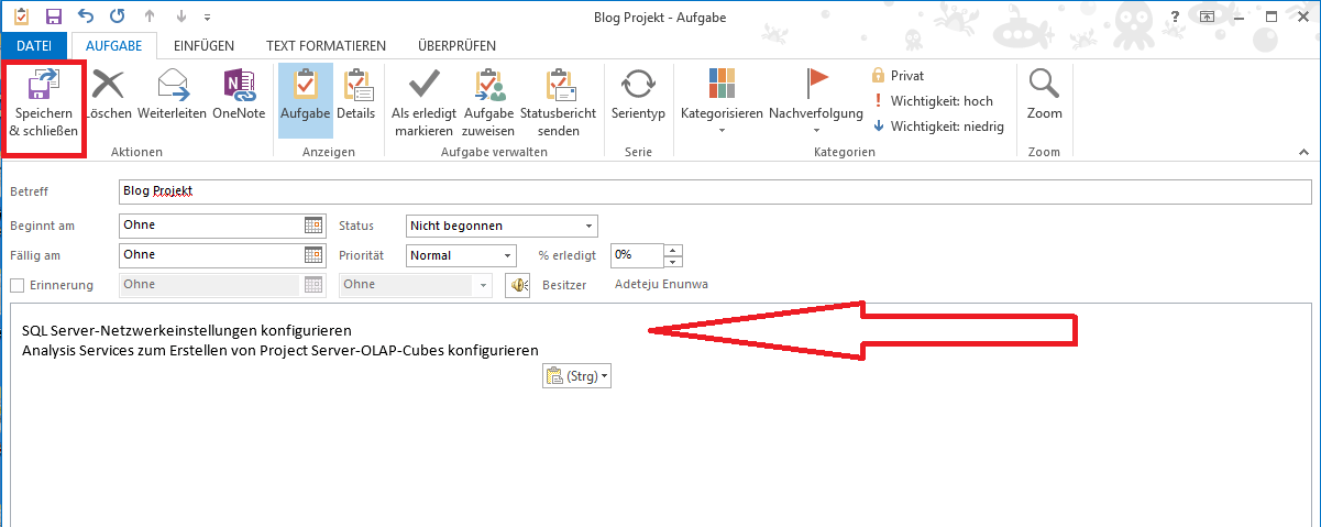 Aufgaben aus Microsoft Outlook importieren 3
