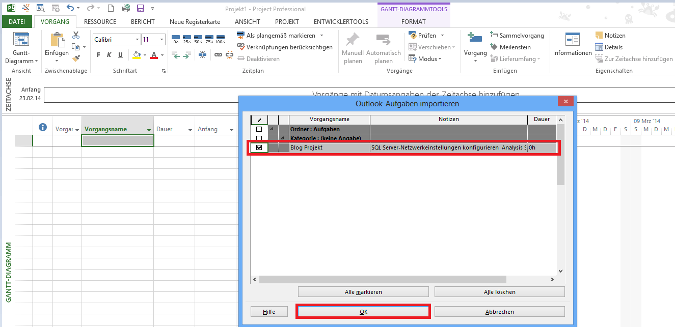 Aufgaben aus Microsoft Outlook importieren 6