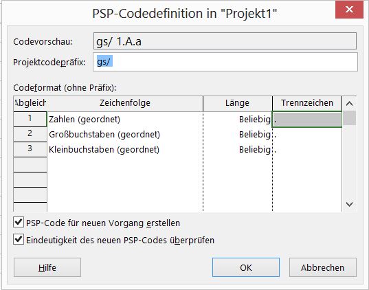 PSP_-_Code_definieren